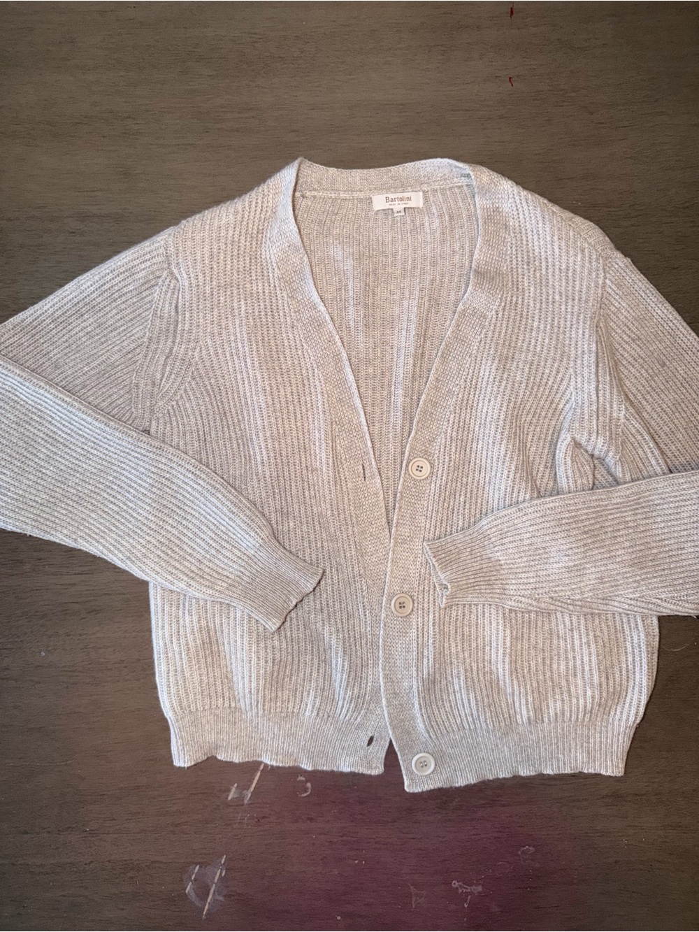 Bartolini Made in Italy 50% Cashmere Ribbed Cardigan